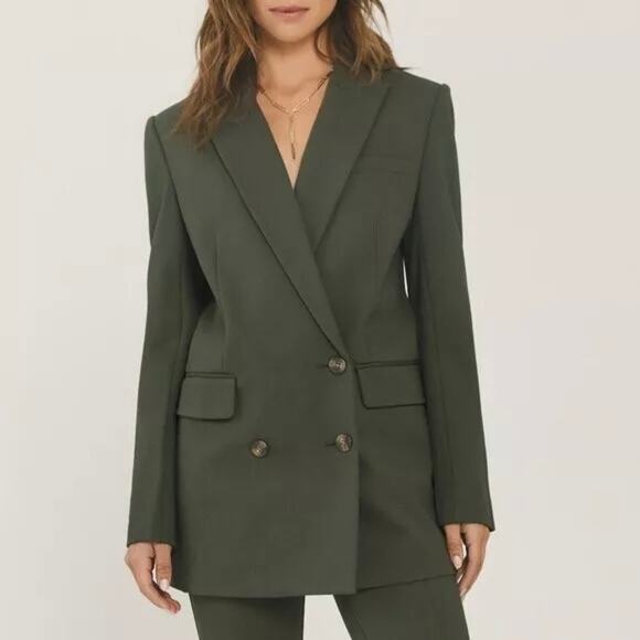 SOMETHING NAVY Danielle Double Breasted Blazer Womens XL Navy Blue Jacket NWT - Picture 3 of 14